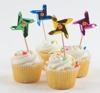 Party Partners Design Pinwheel Short Decorative Food Picks, Multicolored, 24 Count N3