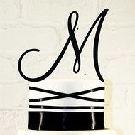 6 inch Monogram Acrylic Wedding Cake Topper Personalized in Any Letter A B C D E F G H I J K L M N O P Q R S T...