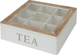 Toci Haushalt Toci Tea Box / Tea Caddy In Country Home Style With 9 Compartments