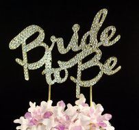 Mr &amp; Mrs Gold Crystal Cake Toppers Bling Gold Cake Decorations Weddings Birthday Anniversary Showers Party by... N4