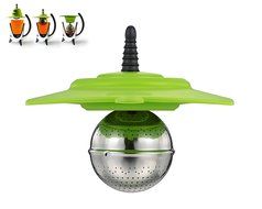 Hipo Design Height Adjustable Tea Ball Strainer- Foldable Silicone Q Cap alone as Coffee Dripper (orange) N10