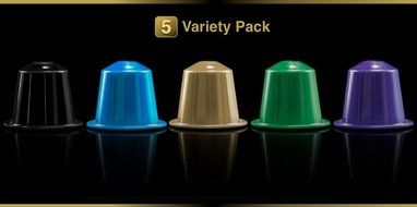 SpressoLuxe CAF-40SET Single Serve Nespresso Compatible Brewer Starter Kit, Includes 50 Count SpressoLuxe Capsules N2