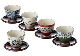 Saikai pottery Japanese Tea cup and Saucer set 5 patterns from Japan 13041