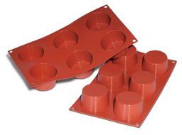 Silikomart Professional Silicone Baking Mold, Medium Muffin 4 Oz, 2.67" Diameter, 1.49" High, 6 Cavities