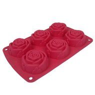 Webake 6-Cavity Rose Shape Silicone Cake Mold, Soap Mold, Bundt Cake Mold (Purple, 1pcs) N12