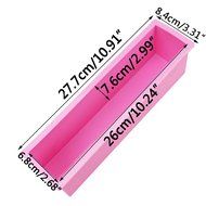 Tairacy Rectangle Loaf Soap Mold Handmade Silicone DIY Cake Baking Toast Cold Processing Tools (Pink) N5