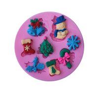 Christmas Gift - Christmas Fondant Silicone Sugar Mold Cake Decorating - Christmas Santa Sled Deer N15