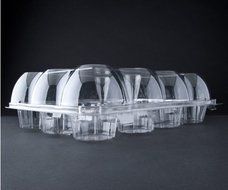 Oasis Supply 12-Compartment Hinged High Dome Clear Cupcake Container, Clear, 6-Pack