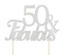 All About Details Silver 50-&amp;-fabulous Cake Topper
