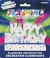 Multicolor Flashing Happy Birthday Cake Topper Decoration