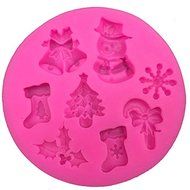 JOMTOP Christmas Tree Bells Snowman Shaped Silicone Mold Chocolate Cake Baking Mold