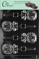 Cybrtrayd A056 Lion Lolly Chocolate Candy Mold with Exclusive Cybrtrayd Copyrighted Chocolate Molding Instructions