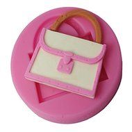 FOUR-C Gum Paste Moulds Lady Handbag Cupcake Decorating Molds Color Pink N3