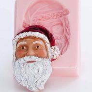 Santa Face Silicone Mold Food Safe Fondant, Chocolate, Candy, Resin, Polymer Clay, Soap, Wax, Jewelry, Craft Mold... N3