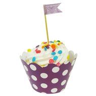 AllyDrew Standard Size Polka Dots Cupcake Wrappers (Set of 20), Orange N14