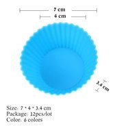 TuangShop tuangShop Silicone Cup cake Tool Bakeware Baking Pastry 7CM 12pcs 6 Colors N4