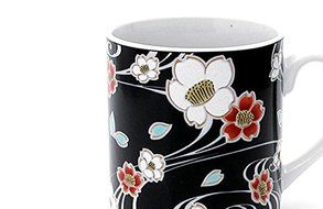 Kutani Pottery Ground Running Water Cherry Blossoms Mug Cup From Japan Sk-240