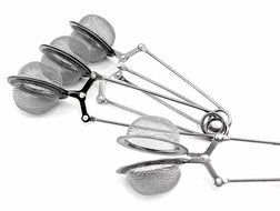 (4 Pack) 18/8 Stainless Steel Long-Handled Snap Ball Tea Strainers for Loose Leaf Tea N6