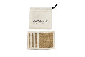 MAWMAW LIVING Burlap Coasters, Lined with White Natural Cotton, Set of 4 (4, white) N3