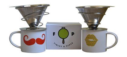 Finley &amp; Piper Reusable Pour Over Coffee Dripper with Spiral Base Stainless Steel Coffee Filter N4