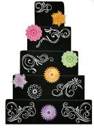 Designer Stencils C480 Five Scroll Cake Stencil Set, Beige/semi-transparent N6