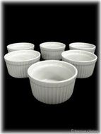 Ramekin Set Lot 6 White Porcelain 3 oz Dessert Oven Safe Ramekins Dish N2