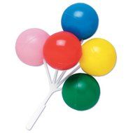 Dress My Cupcake DMC41B-901A 12-Pack Balloon Bouquet Pick Decorative Cake Topper, Birthday, Rainbow Primary Colors