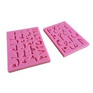 FLYMOR DIY Cake Mold Arabic Alphabet Number 3D Silicone Fondant Mold,Pink