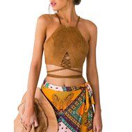Bra Top ，Beautyvan Comfortable Women Tank Tops Bustier Bra Vest Crop Top Shirt Blouse Cami (L, Brown) N11