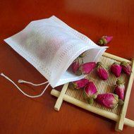 Disposable Tea Strainer, AOTOSOLO Drawstring Seal Filter, Empty Paper Tea Bags Cloth (White, L Size, Set of 100) N7