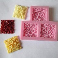 Y&amp;XL&amp;H Square Flower Fondant Cake Chocolate Candy Mold,L9cmW8.5cmH1cm