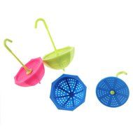 Emours Cute Umbrella Design Herbal Leaf Silicone Tea Infuser, 3 Pack