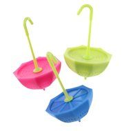 Emours Cute Umbrella Design Herbal Leaf Silicone Tea Infuser, 3 Pack N2