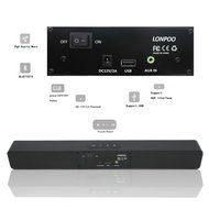 Wooden Mini TV Soundbar, LONPOO 800B 20W Bluetooth Sound bar Subwoofer with Touch Pannel USB AUX(Black) N8