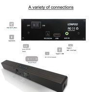 Wooden Mini TV Soundbar, LONPOO 800B 20W Bluetooth Sound bar Subwoofer with Touch Pannel USB AUX(Black) N9