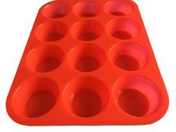 Keliwa 12 Cup Silicone Muffin &amp; Cupcake Baking Pan / Non - Stick / Dishwasher - Microwave Safe / 21 FREE RECIPES