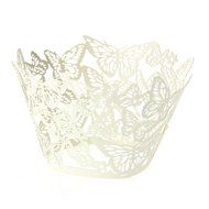 Derker 50 Pcs Laser Cut Cupcake Collars Butterfly Cupcake Wrappers Wraps Wedding Birthday Baby Shower Party Cupcake... N12
