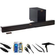 Klipsch Reference 2-Way Soundbar with Wireless 6.5" Subwoofer (R4B) with 6ft 5.0mm Audio Cable, TV/LCD Screen... N2