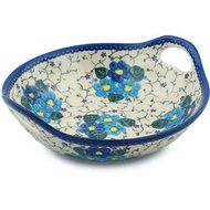 Polish Pottery Bowl with Handles 10-inch UNIKAT N6