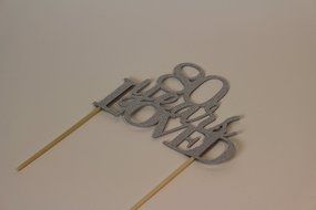 All About Details Silver 80-Years-Loved Cake Topper N3