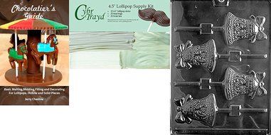 Cybrtrayd W008 Bell Lolly Chocolate Candy Mold with Exclusive Cybrtrayd Copyrighted Chocolate Molding Instructions N5