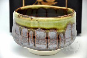Japanese Mino Yaki ware Matcha Bowl Green Tea 11 / 11 / 8cm (4.3 / 4.3 / 3.1inch)[7342] N5