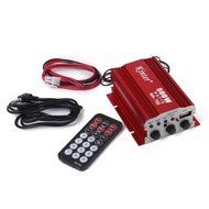 Mini Car Motorcycle MP3 Hi-Fi Stereo Audio Amplifier with Remote Control Red N5
