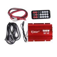 Mini Car Motorcycle MP3 Hi-Fi Stereo Audio Amplifier with Remote Control Red N6