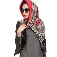 TR.OD Retro Style Voile Women Floral Printed Scarf Shawl Wrap large N2
