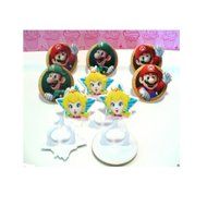 Super Mario Luigi Princess Peach Nintendo Cupcake Toppers Rings 24 Count
