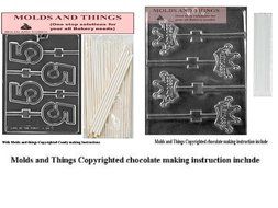 Number 5 Lolly numbers and letters Chocolate candy mold PRINCESS CROWN POPS Chocolate candy mold &copy; Molding Instruction...