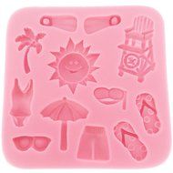 Funshowcase Beach Holiday Silicone Cake Decorating for Sugarcraft, Fondant, Resin, Polymer Clay, Crafting Projects N4
