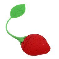 Generic Strawberry Design Silicone Tea Infuser Strainer Suitable for Teapot Teacup Red and Green N2