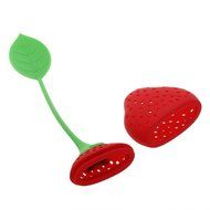 Generic Strawberry Design Silicone Tea Infuser Strainer Suitable for Teapot Teacup Red and Green N3